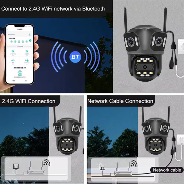 Rscamtom 6K HD Icsee Wifi Camera Outdoor Dual CPU CCTV Camera for Industrial Area Protection
