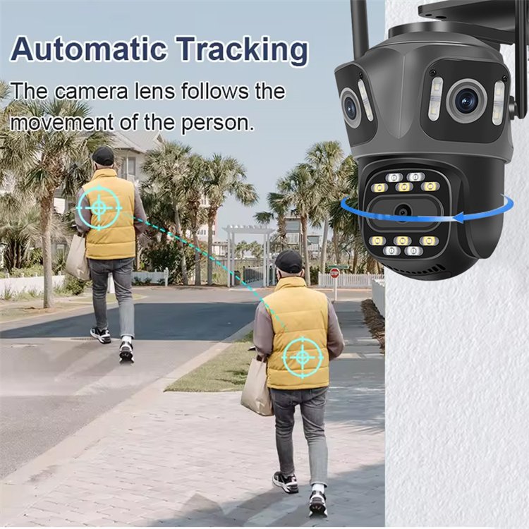 Rscamtom 6K HD Icsee Wifi Camera Outdoor Dual CPU CCTV Camera for Industrial Area Protection