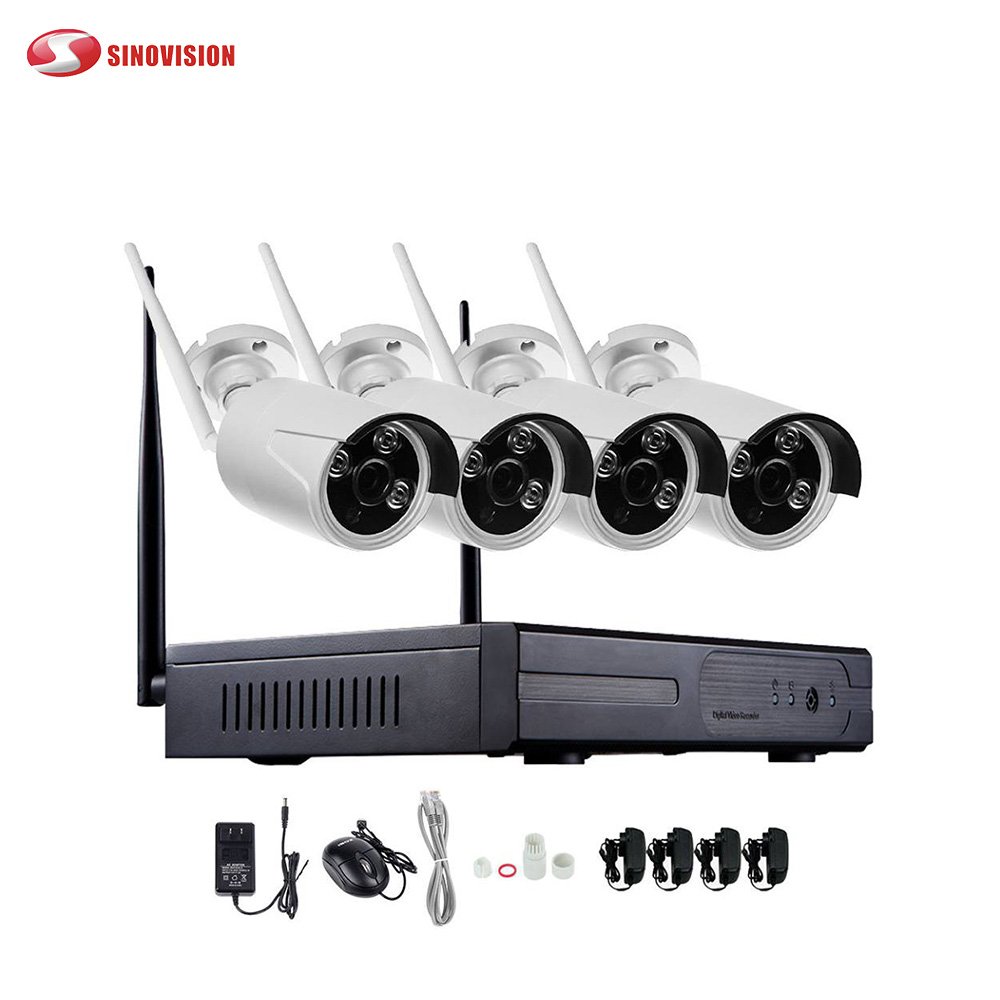 Voiced Record 2Mp/5MP 4Ch/8ch NVR Wireless Camera kit Wifi Security CCTV Wifi Camera System Outdoor Surveillance Camera