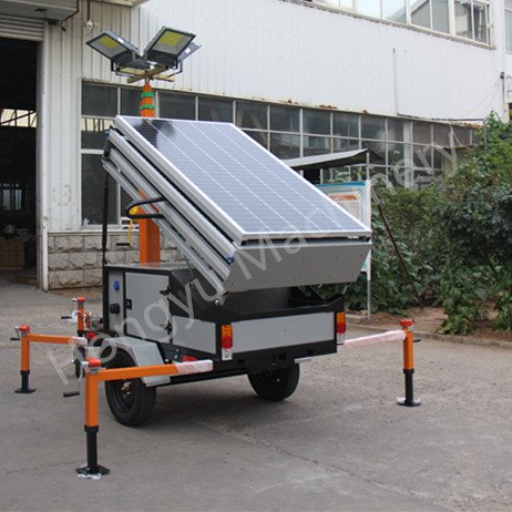 mobile portable cctv camera system solar powered surveillance trailer