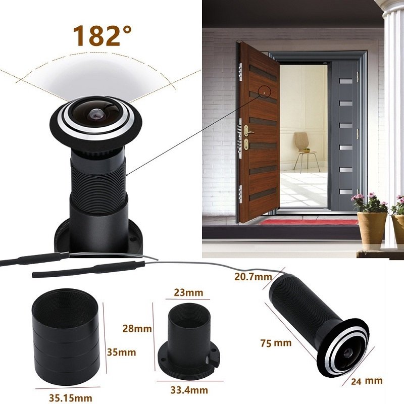 Xmeye Icsee Lens Wide Angle Fisheye CCTV Network Mini Peephole Door Wifi Camera P2P Front Door Eye Hole Security 1080P HD 2mm