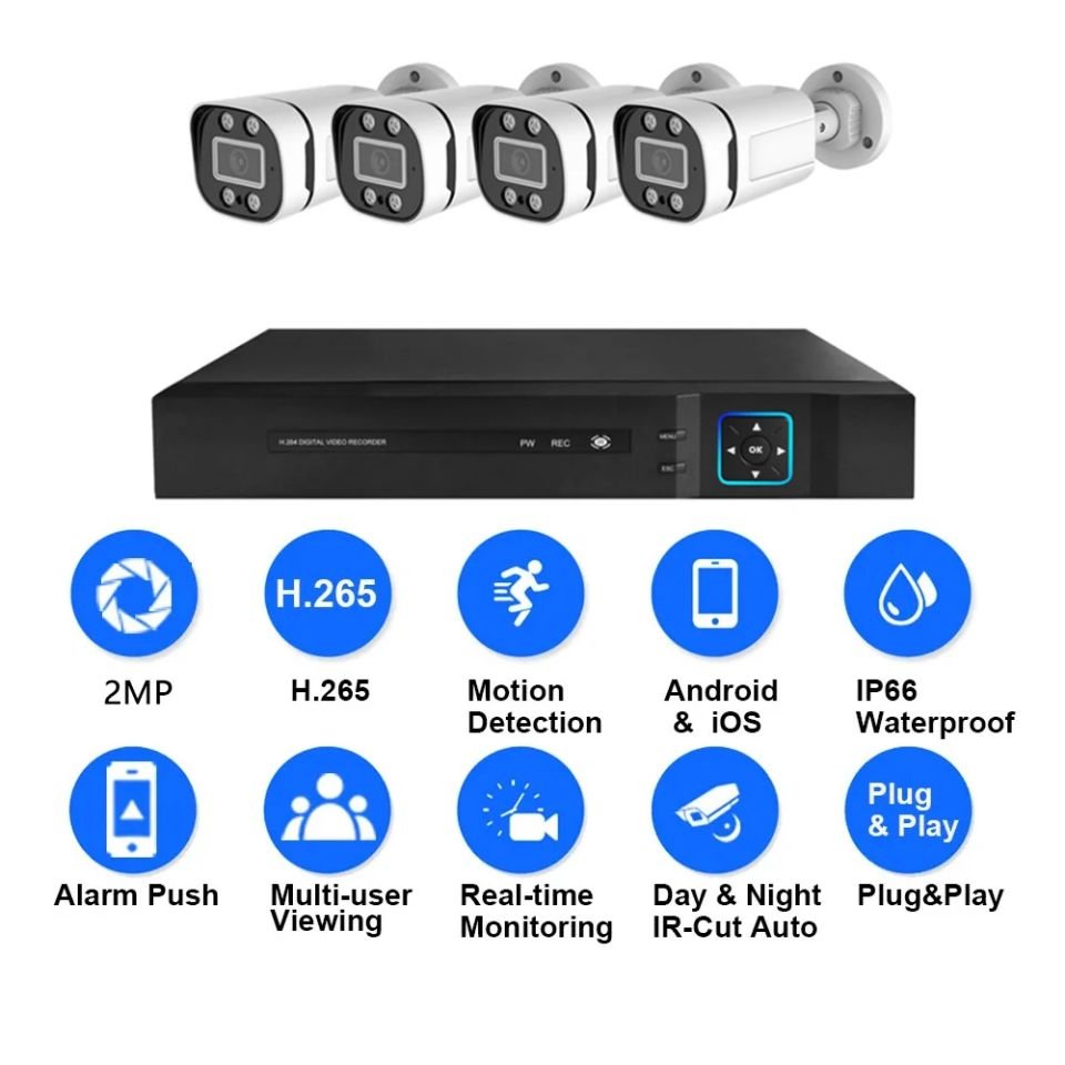 8mp 8channel Security Camera System Outdoor Home 4ch Ahd Dvr Kit 8ch 5mp Cctv Ip Cameras Surveillance Security Camera System