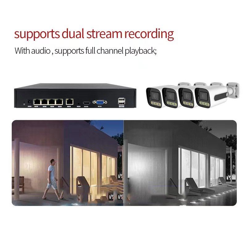 4K 8channel 8mp Outdoor Color night vision Surveillance Cctv Ip Poe Nvr Kit Home Security Camera System