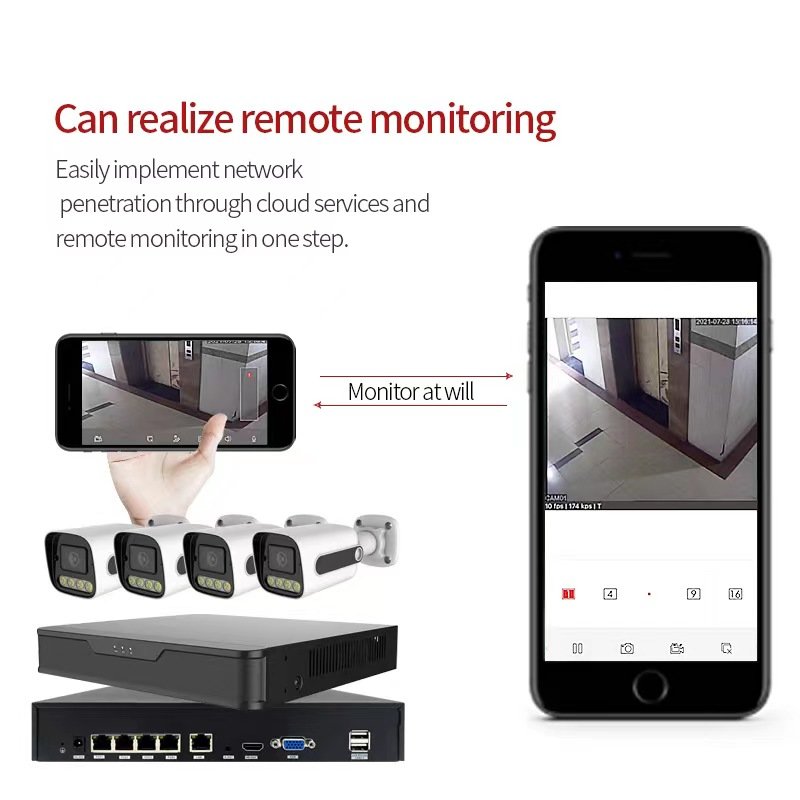 4K 8channel 8mp Outdoor Color night vision Surveillance Cctv Ip Poe Nvr Kit Home Security Camera System