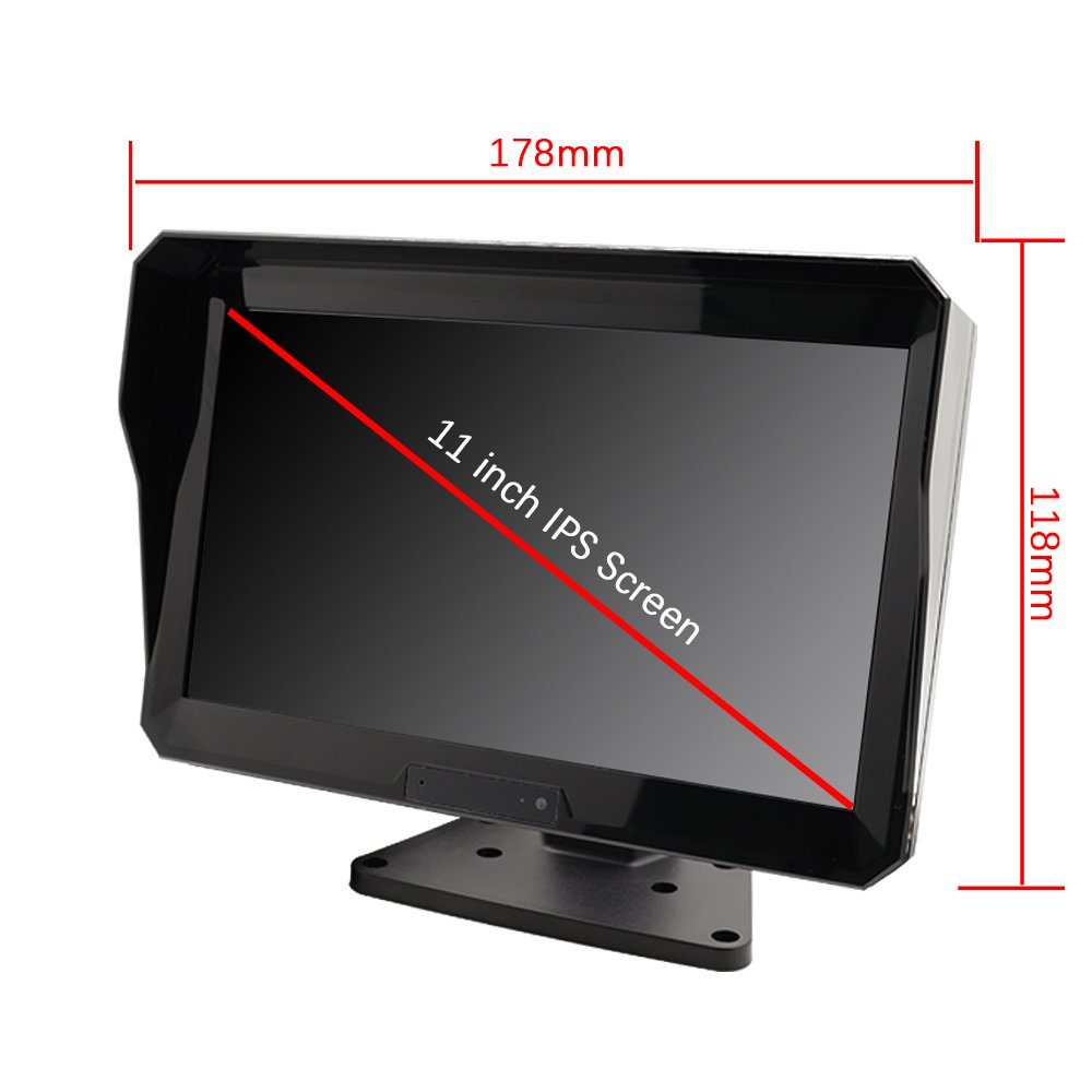 4 Ways Rear View Security 11 Inch Recorder DVR Camera System TFT Monitor For Camera Monitor Security System