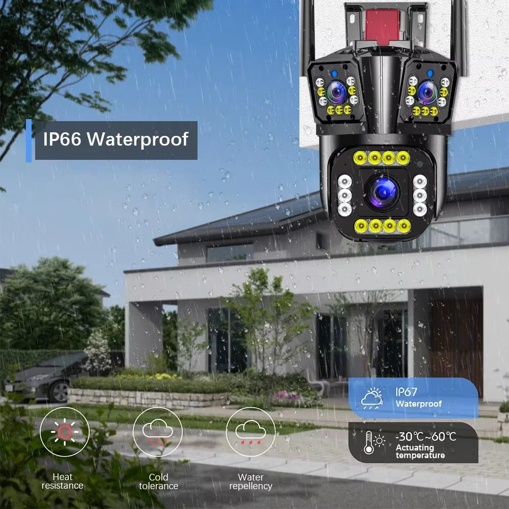 IPC360 HOME 3 lens 3 Screens IP Outdoor Camera WIFI Motion Tracking Waterproof Security System PTZ Video CCTV Camera