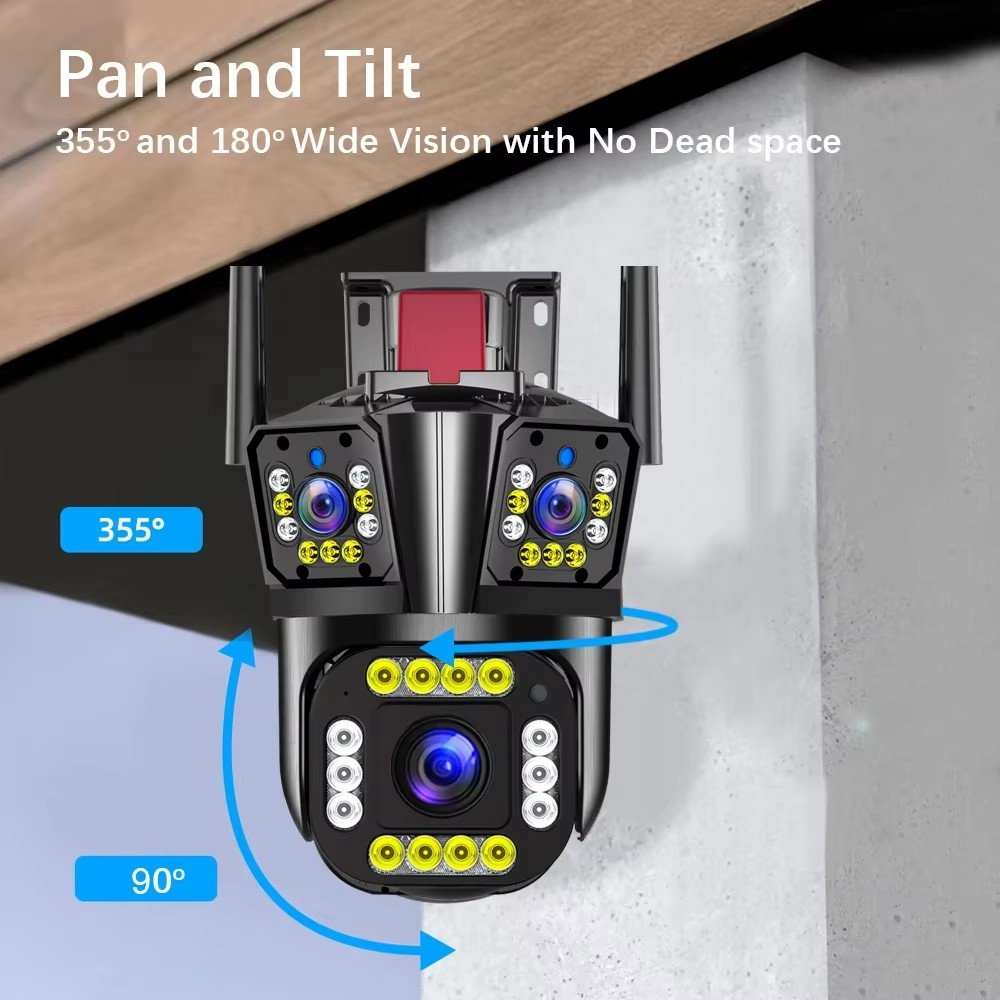 IPC360 HOME 3 lens 3 Screens IP Outdoor Camera WIFI Motion Tracking Waterproof Security System PTZ Video CCTV Camera