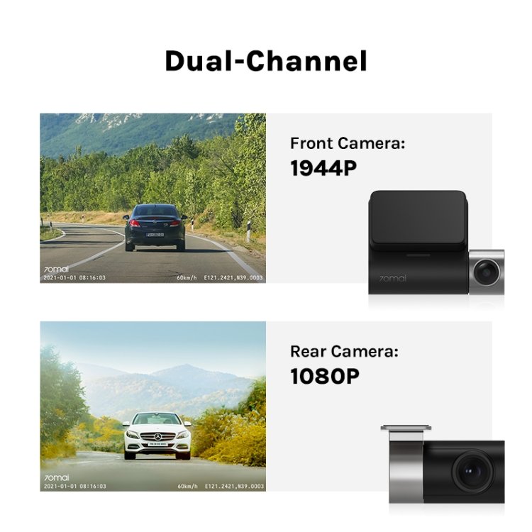 Dropshipping Xiaomi 70mai Dash Cam A500S Car 2 inch 2.7K 1944P Dash Camera Support WiFi & GPS & Night Vision