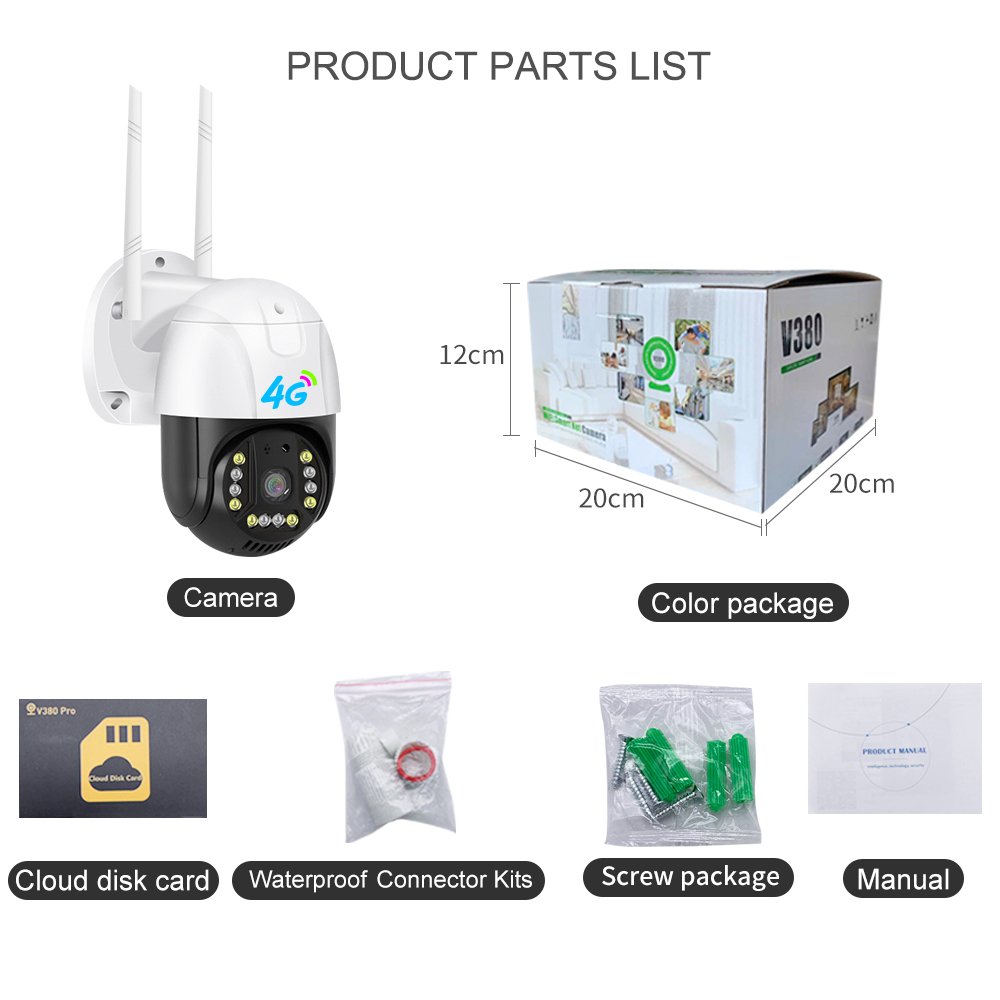 Get Peace of Mind Easy Installation Real-Time Surveillance Monitorin 4G Camera System with Two-Way Audio Night Vision
