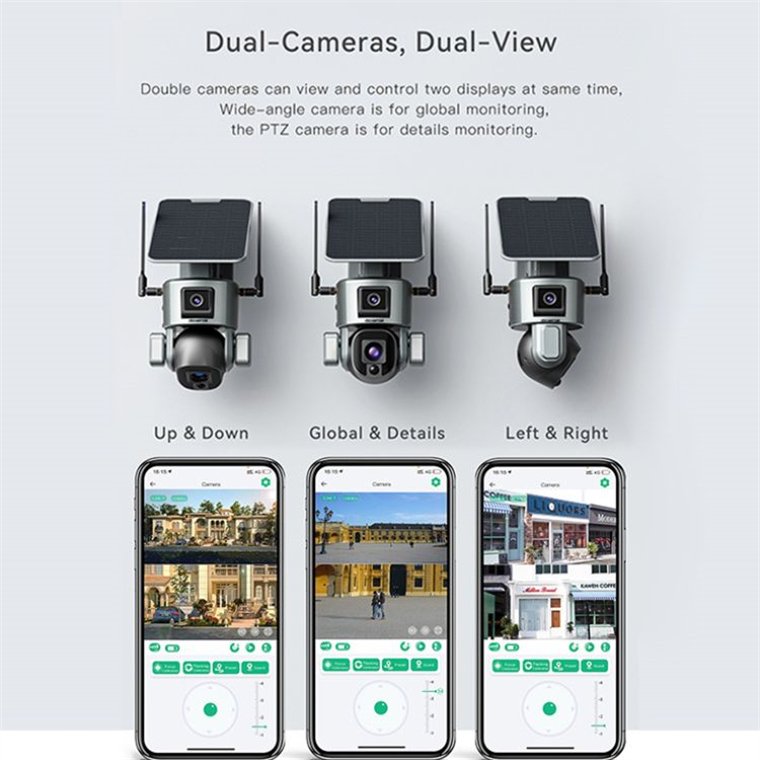 Rscamtom 4K 4G WiFi Camera for Home Security Surveillance 4X 10X Zoom Wireless Outdoor Camera for Commercial Security System