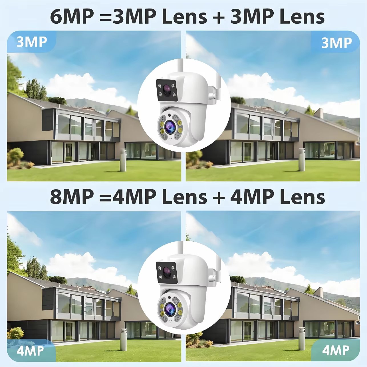 Tuya 8MP WIFI IP Camera PTZ Dual Lens Dual Screen wireless Manual Detection Full Color Night Vision Outdoor wifi Security Camera