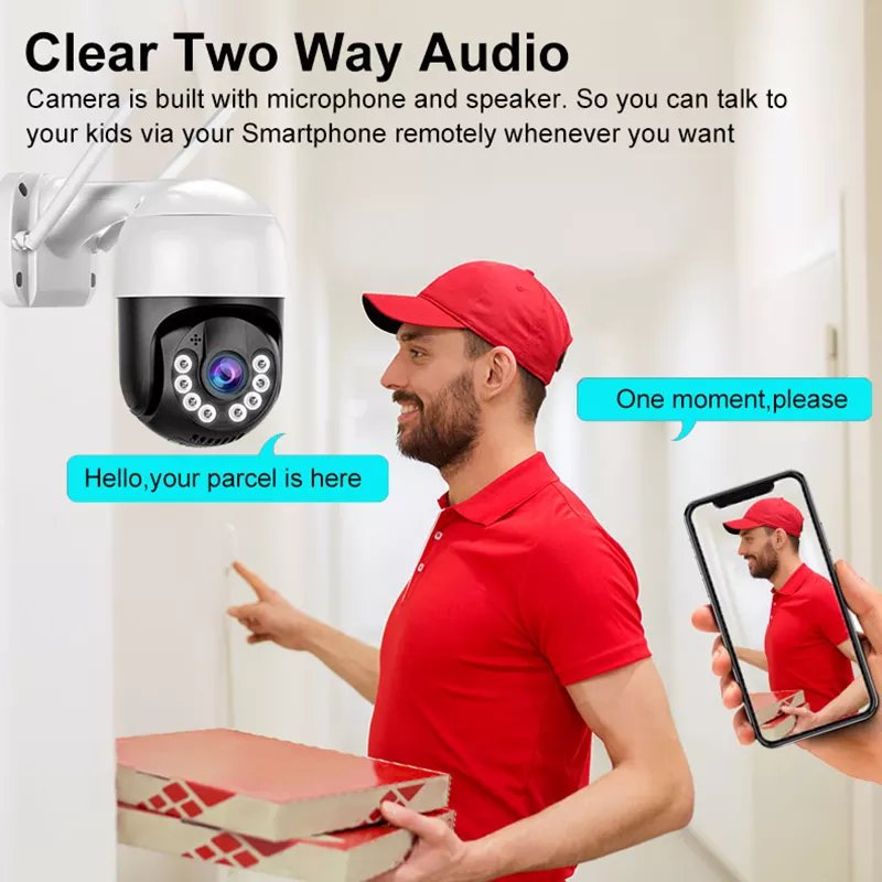 2MP PTZ Outdoor 4CH NVR Home CCTV Kit Wireless Security Camera Set Kit Surveillance System WiFi Wireless IP CCTV Camera System