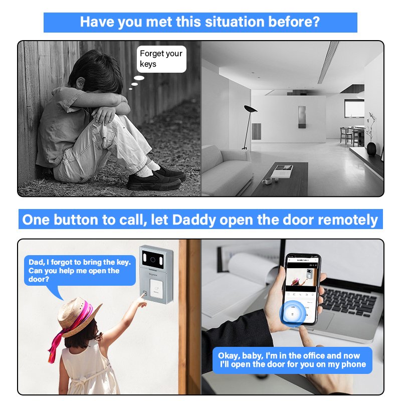 10 Inch WIFI Video Doorbell Screen Smart Digital Dual Intercom Video Surveillance Door Hole CCTV Camera Camera with RFID