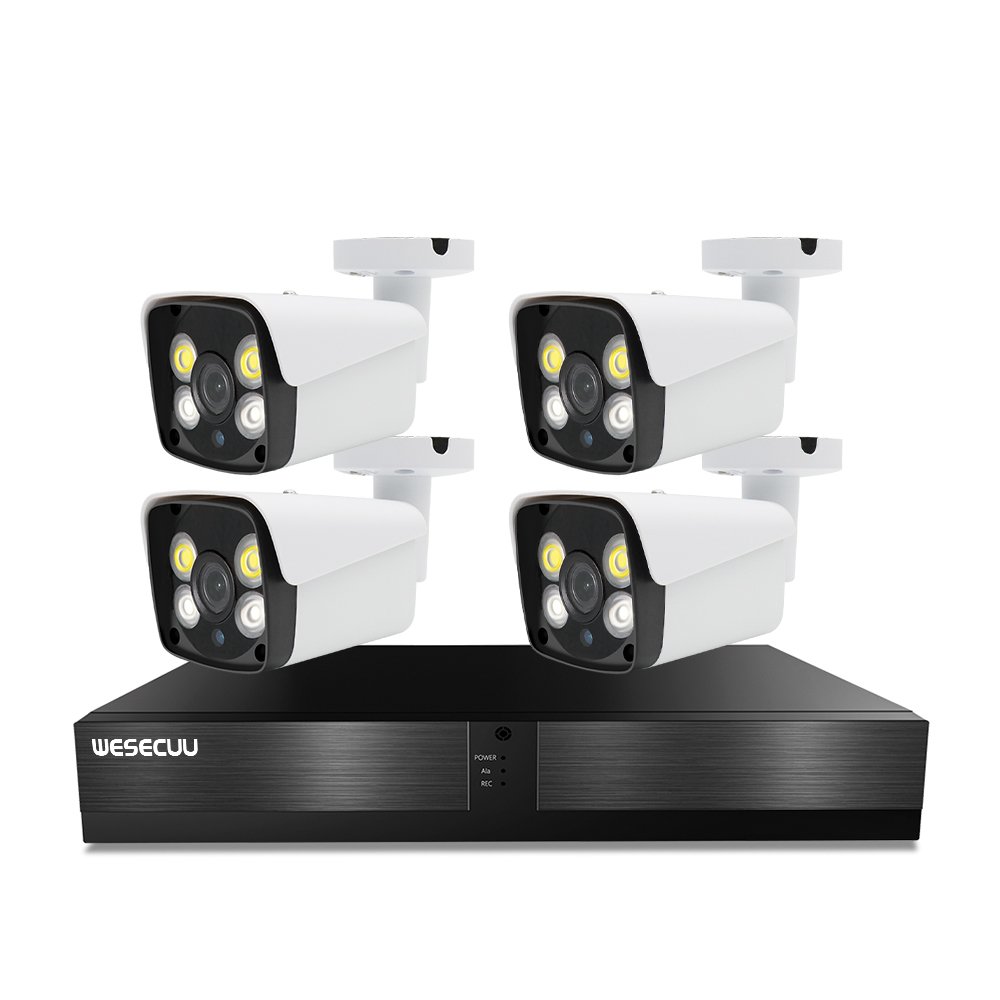 WESECUU home security systems night vision poe nvr security system cctv tv camera de full range surveillance cameras kit