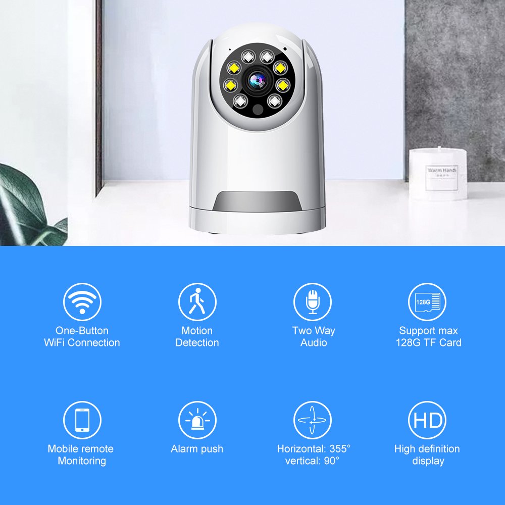 V380 Surveillance HD Wireless Home Security Camera 360 WIFI Audio Night Vision Cloud CCTV Camera