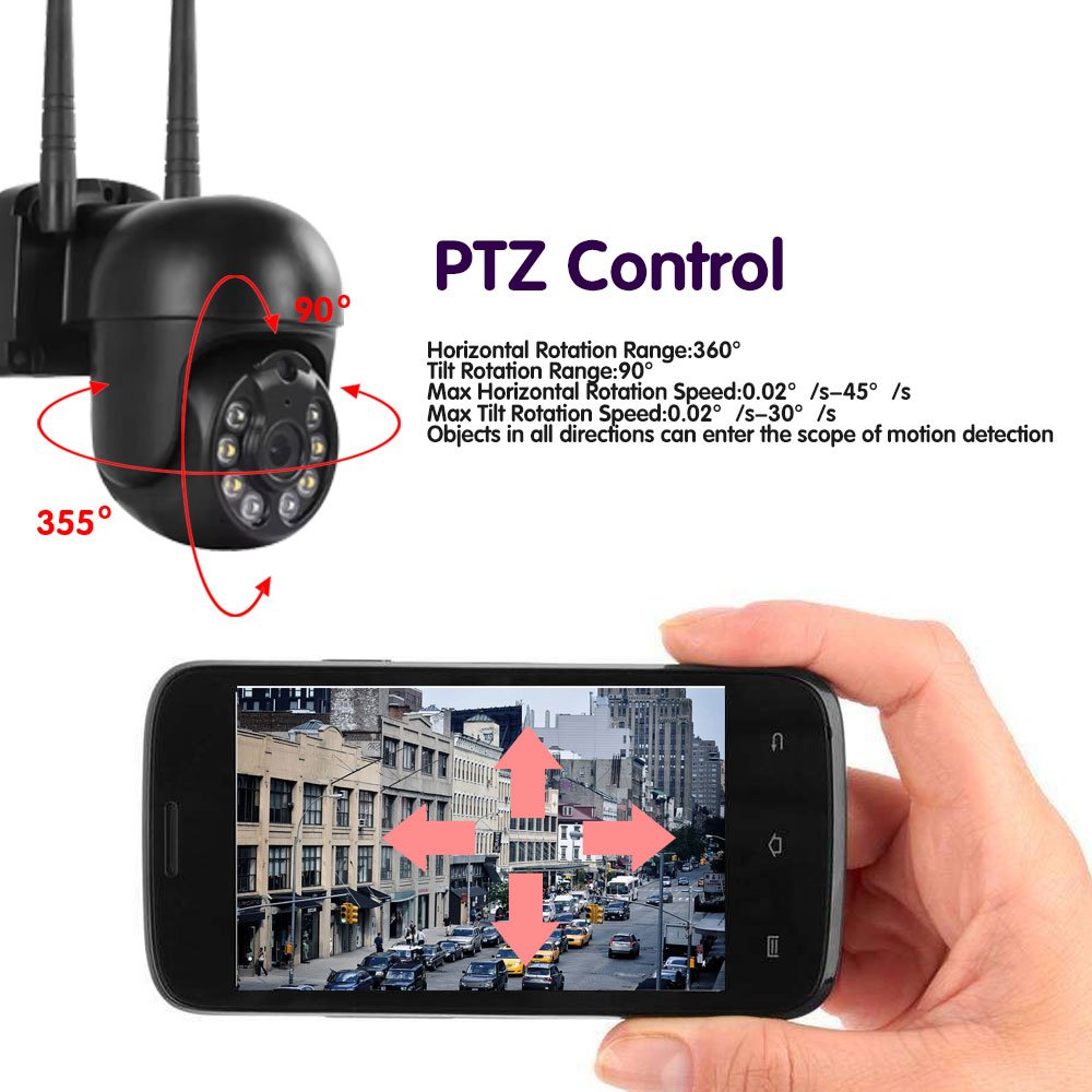 4CH 8CH APP EseeCloud 3MP Wifi PTZ Camera 5MP Nvr Kit P2p Video Surveillance CCTV System Wireless PTZ Surveillance System