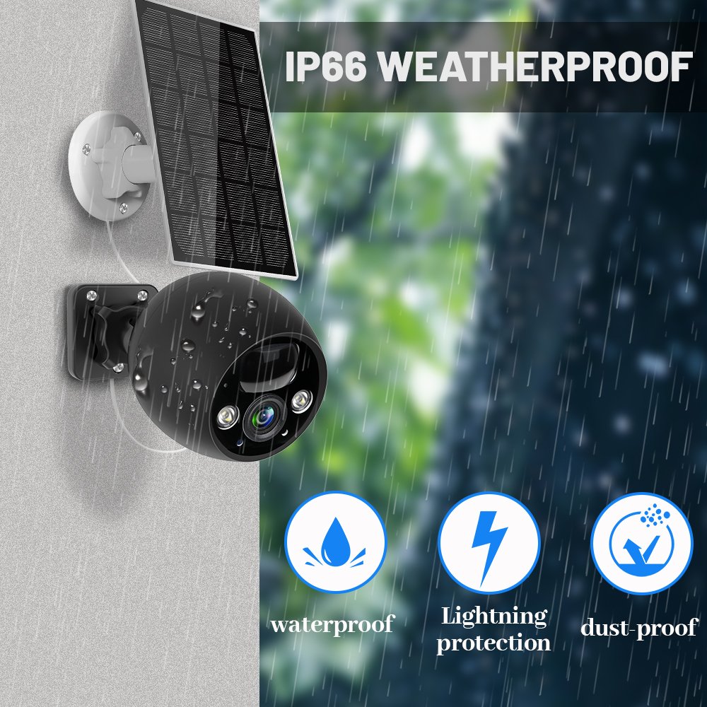 WESECUU surveillance system wifi security system wireless home security camera system cctv camera solar security camera