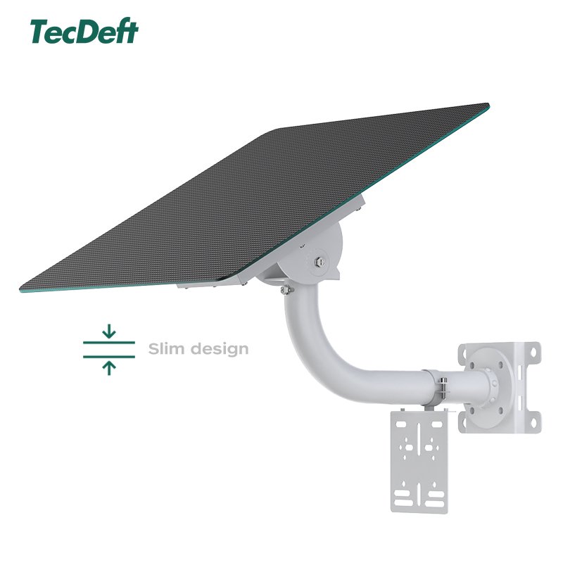TecDeft Charger Lithium Battery Included 20W Outdoor 4G WiFi Surveillance CCTV IP Security Network Camera Solar Panel