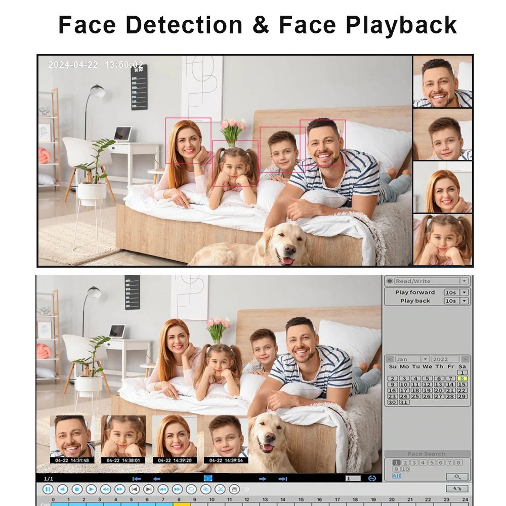 HFWS 4K 8MP 8CH PoE NVR Kit Two Way Audio Full Color IP66 8pcs Outdoor Home Cctv Ip Cameras Surveillance Security Camera System