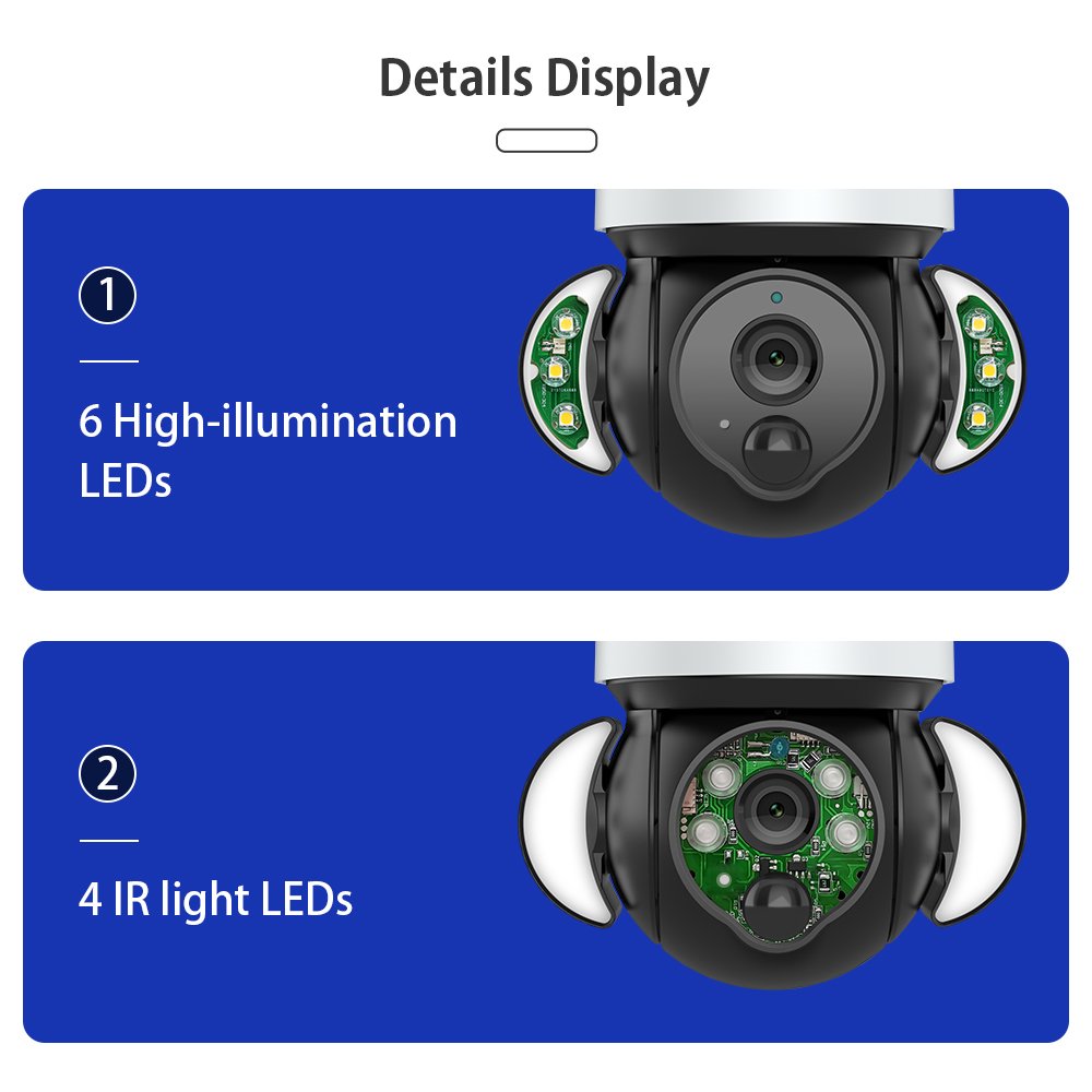 Hot Sale 4G Network Security Surveillance System Camera PTZ Wireless Outdoor Floodlight Camera Solar CCTV