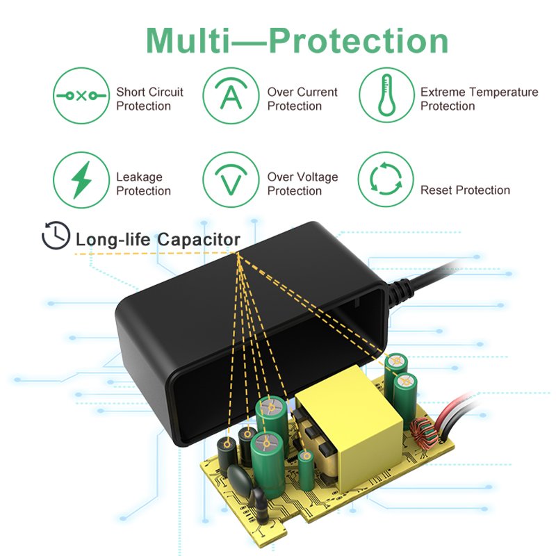 Merryking 12V 2A 24W 12v2a outdoor surveillance adapter wall mount ac adapter for alarm surveillance system