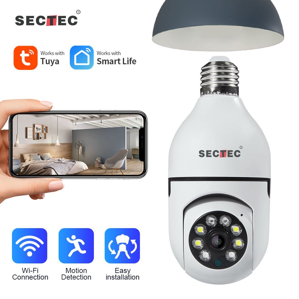 2024 Trend Outdoor CCTV Security Surveillance Mini Security Bulb Camera System Network Wifi Home Camera