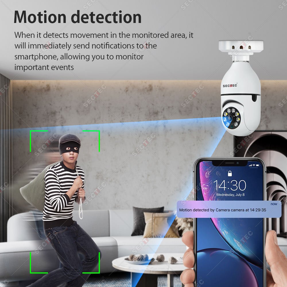 2024 Trend Outdoor CCTV Security Surveillance Mini Security Bulb Camera System Network Wifi Home Camera