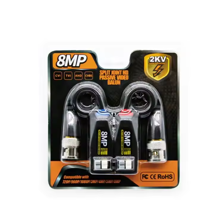 Surveillance Accessories HD 8MP video balun BNC to RJ45 connection for CCTV camera