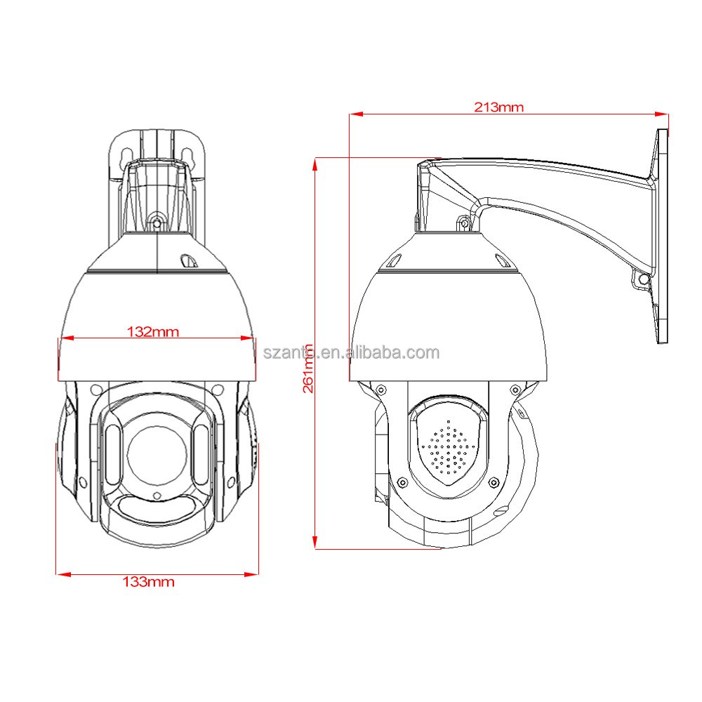 18x Optical Zoom Security Camera with Auto Tracking 5MP WDR 120dB Surveillance Camera with Memory Card PTZ Night Vision Cam