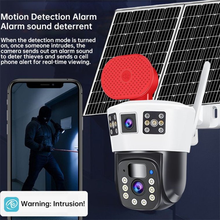 Rscamtom 4K Solar Security Camera for Home Security Surveillance Wireless Outdoor System for Solar Energy Surveillance