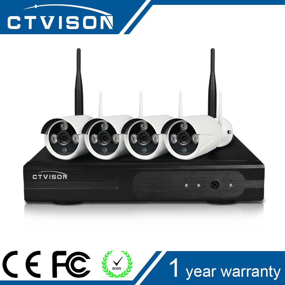 720P ip camera plug play Outdoor IR Night Vision Home Surveillance CCTV System Wireless NVR Kit 4ch 1MP WiFi kit