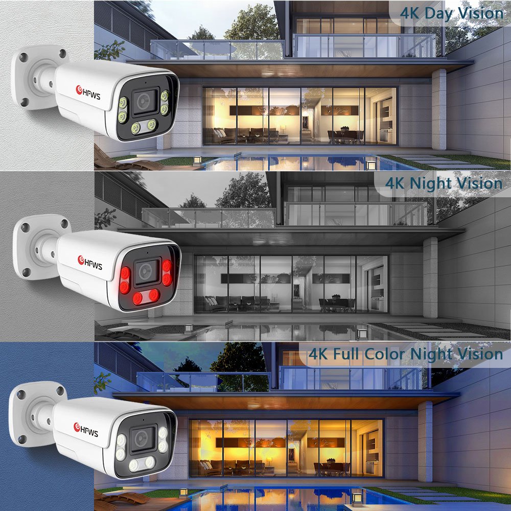 8MP Poe IP Camera 4K 25fps Vehicle Detection AI Capture Human Detection Video Surveillance Security Cctv Cameras System Outdoor