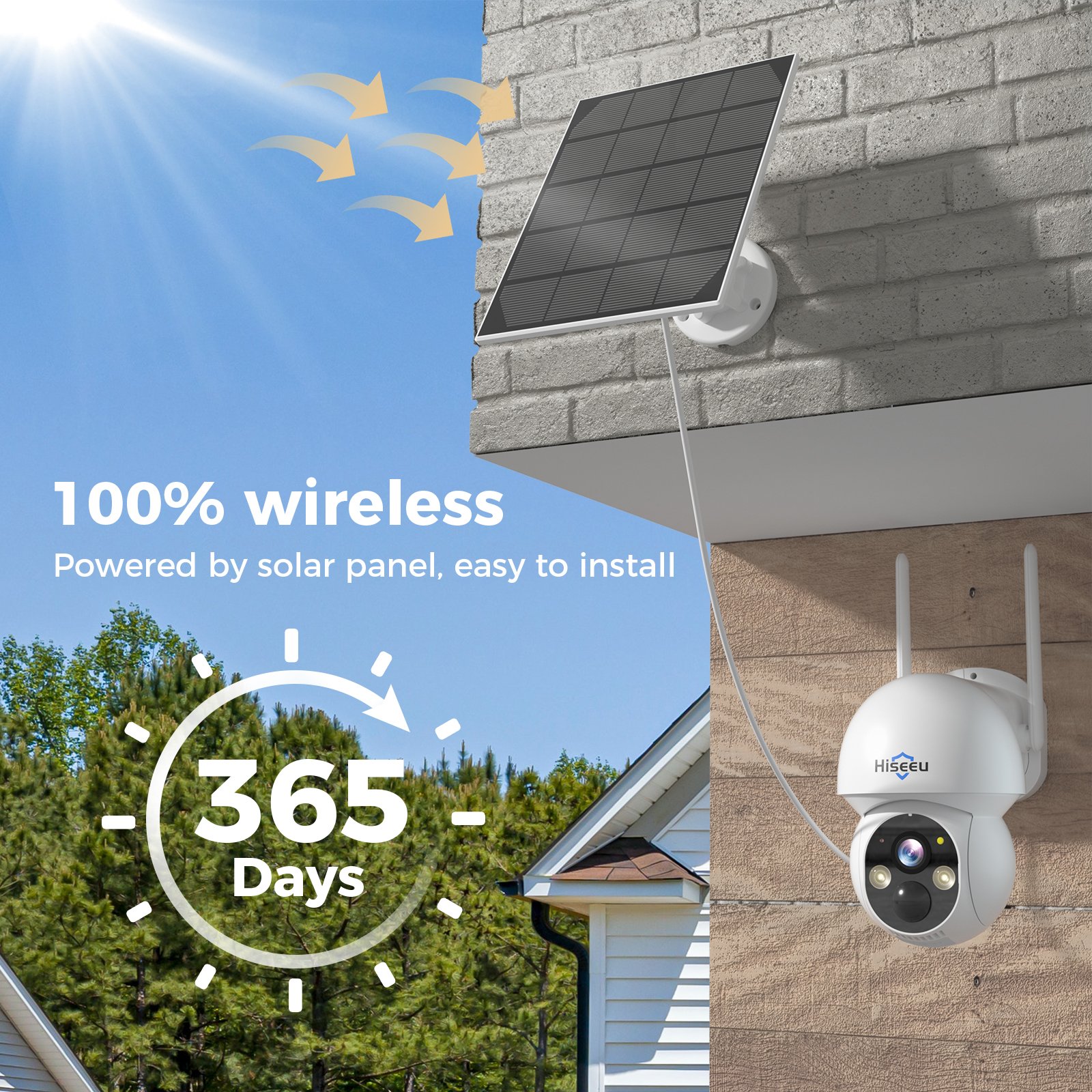 Solar Security Camera 5MP 10-In ch Monitor Ptz Outdoor Surveillance System Wireless WiFi