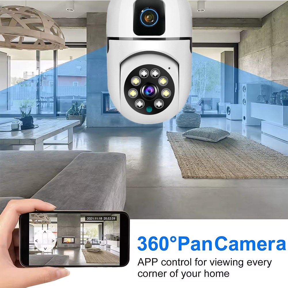 V380PRO wifi camera Bulb Camera 2mp mobile tracking Full Color Night vision 360 Light bulb camera