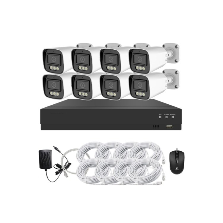 Outdoor 8mp 4k Poe Cctv Security 8 Channel Nvr Cctv Surveillance Ip Camera System With Motion Detection