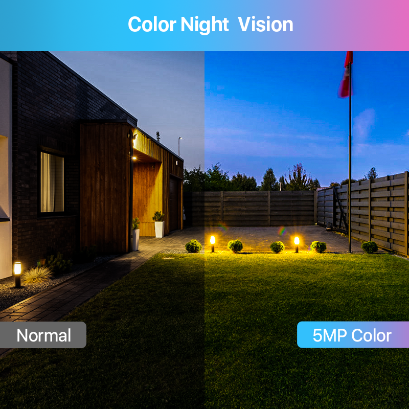 Human Detection 8ch 5mp Ai Human Outdoor Camera Kit Full Color Night Vision Surveillance NVR Camera System