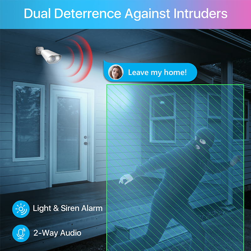 Human Detection 8ch 5mp Ai Human Outdoor Camera Kit Full Color Night Vision Surveillance NVR Camera System