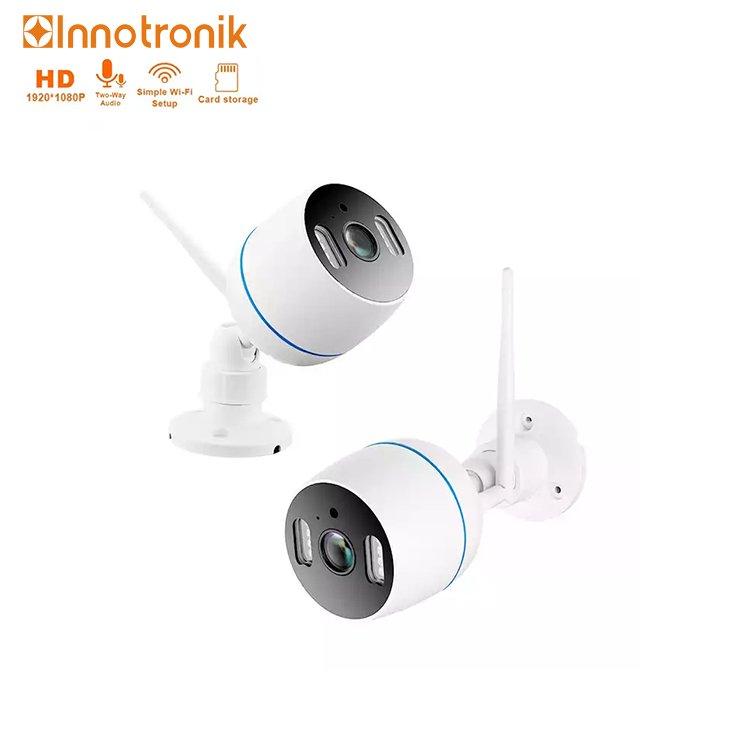 Innotronik Face Detection 2CH Wireless CCTV System with 7Inch NVR Kit AI IP Camera Security System Video Surveillance Monitor
