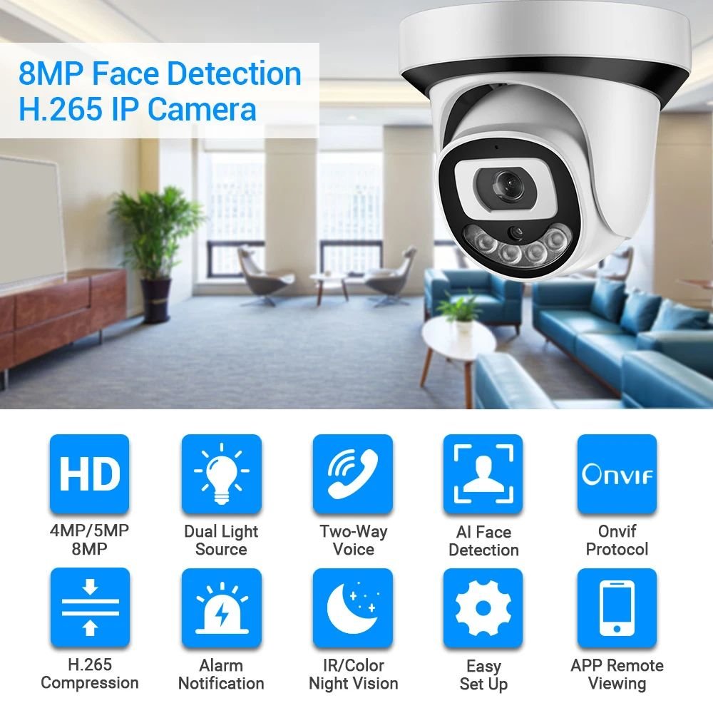Xmeye 4K 8MP POE Security Camera kit 8channel 8mp Outdoor Home Poe Nvr Kit Cctv Ip Cameras 8MP POE Surveillance ip Camera System