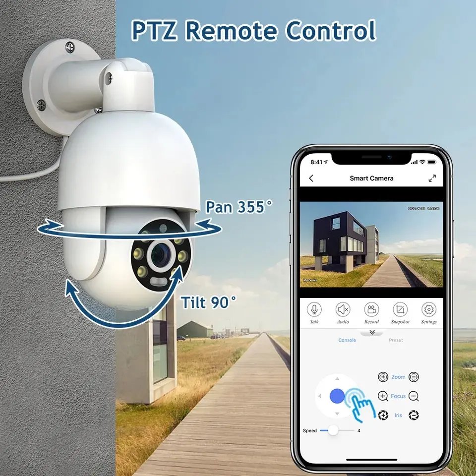 16CH 8MP Poe Camera System Poe Nvr Kit 4K Auto Tracking CCTV PTZ Surveillance Security Camera System