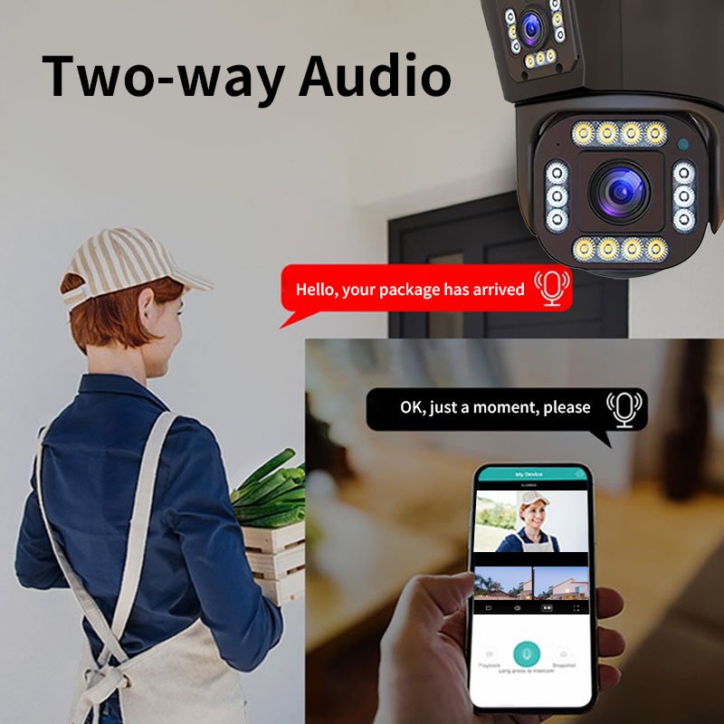 Outdoor WiFi Wireless Security Camera System Ip Network Camera Ptz Three Lens 4K Cctv camera