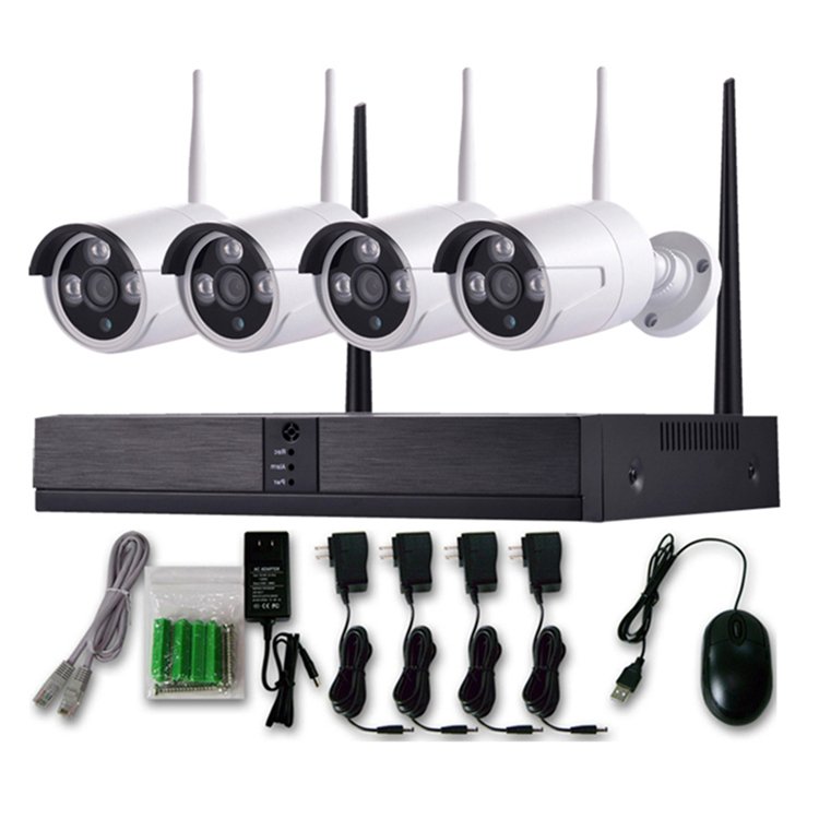 Qearim Surveillance Security System Hd diy security camera kit Wireless P2p Camera outdoor 4 CH Wifi 1080p Xmeye Nvr Kit
