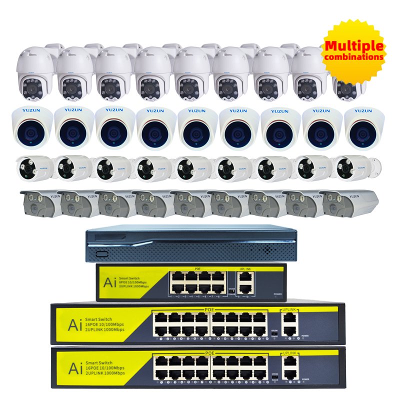 Surveillance Products cctv system outdoor 36ch POE NVR kit 5mp HD poe outdoor camera night vision POE camera system