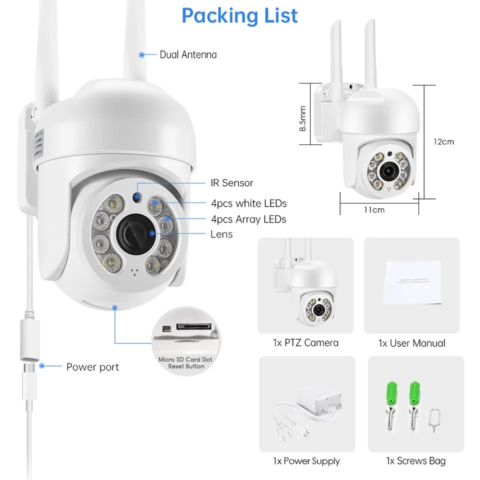 Best Price 3mp full HD Ip Full Hd Security 1080P Indoor Outdoor Wireless Tuya Wifi Smart Camera
