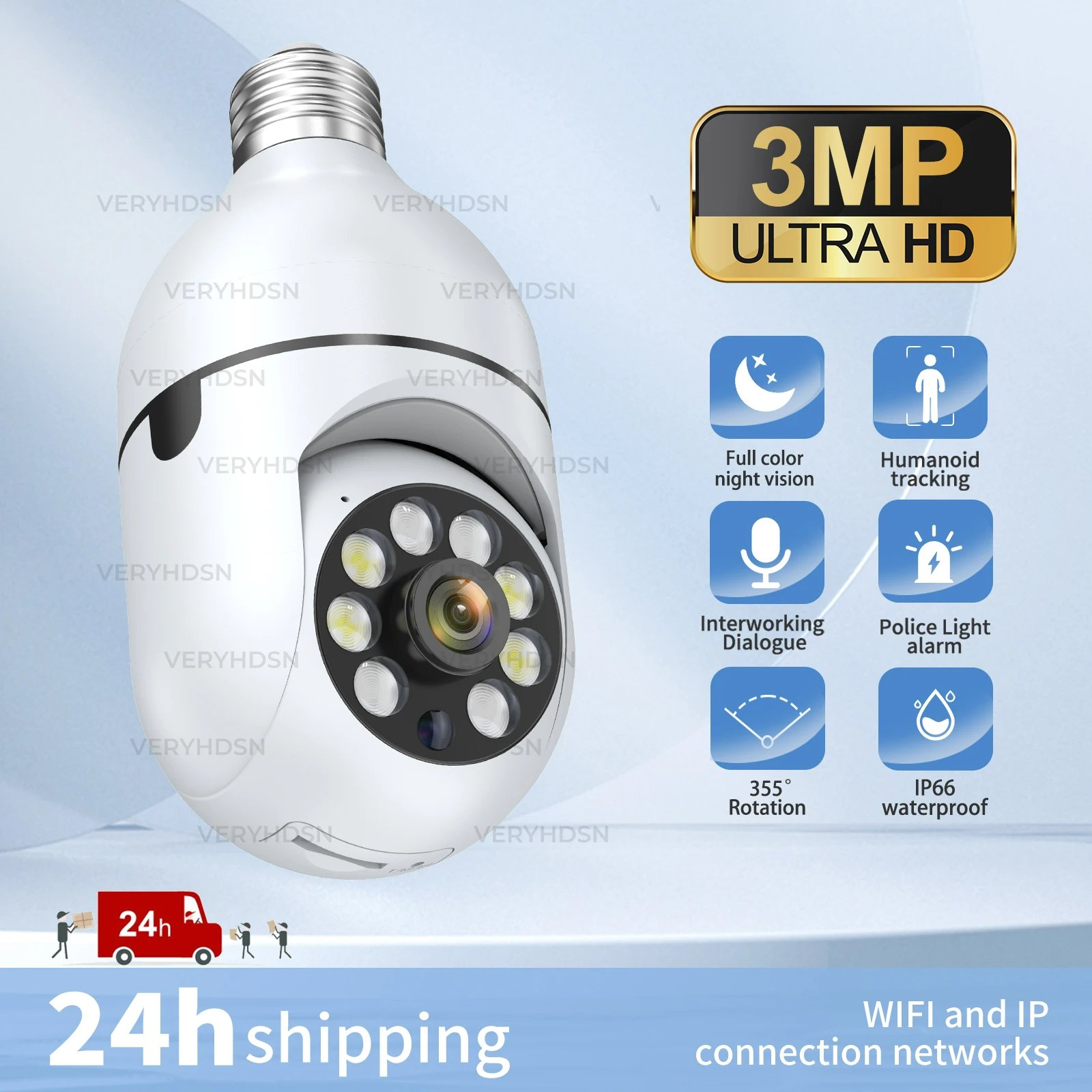 LED Light WiFi Security Camera Bulb 1080P Camera System 2.4GHz 360 Degree Panoramic Wireless Home Ip Cameras
