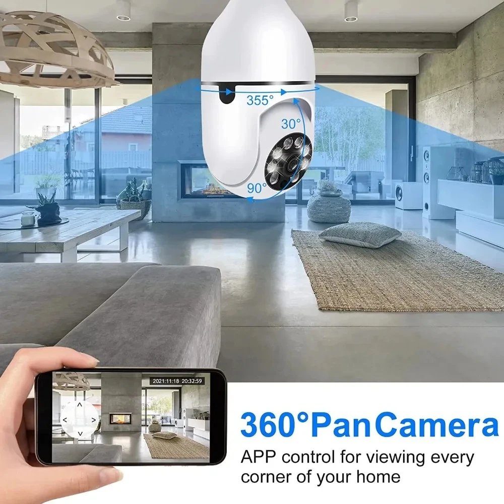 LED Light WiFi Security Camera Bulb 1080P Camera System 2.4GHz 360 Degree Panoramic Wireless Home Ip Cameras