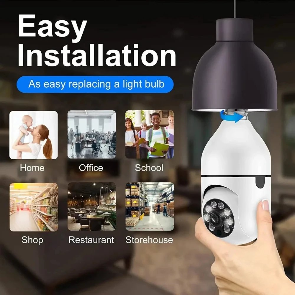 LED Light WiFi Security Camera Bulb 1080P Camera System 2.4GHz 360 Degree Panoramic Wireless Home Ip Cameras