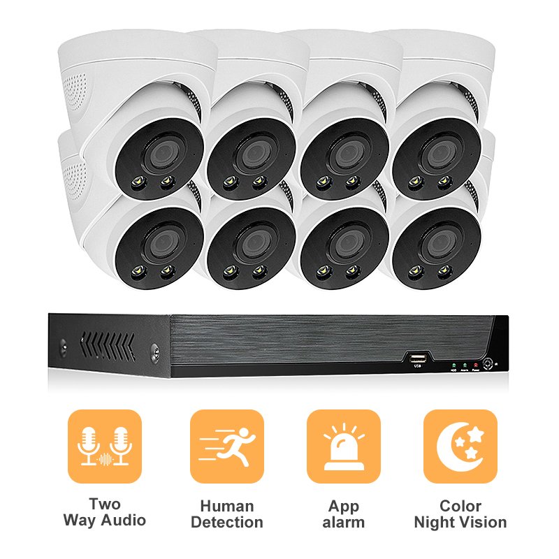 Home 1080P 4K Video IP Camera Set System POE 8Mp 4CH 8CH NVR Kit Security CCTV Surveillance System