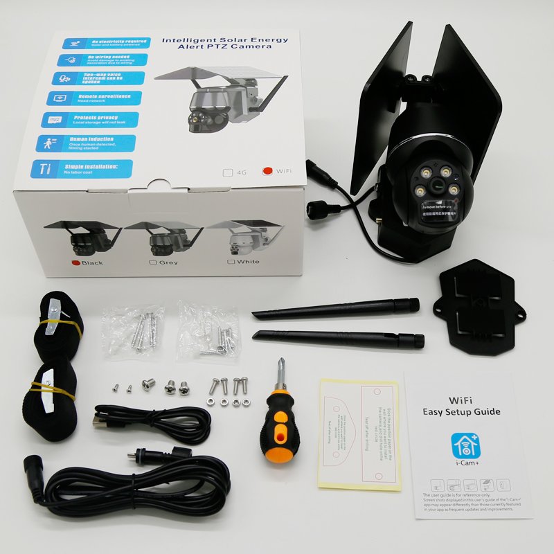 Color Night vision 2MP Solar battery PTZ Camera HD Wireless Security 4G PIR PTZ outdoor waterproof surveillance i-Cam+ Remote
