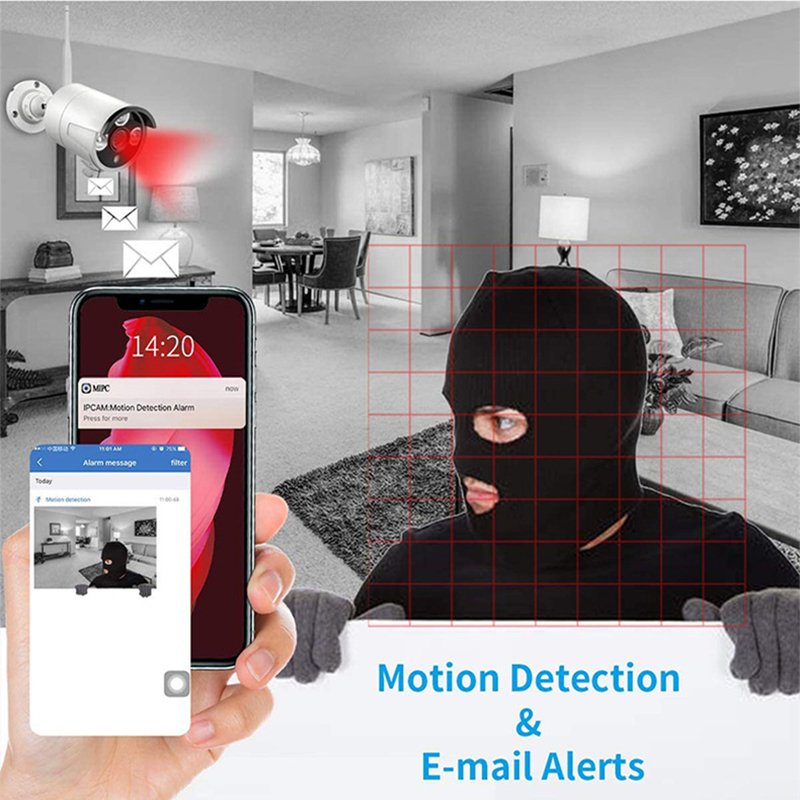 8CH 1080P HD WiFi Security Camera System Wireless CCTV Camera NVR Surveillance System Plug and Play